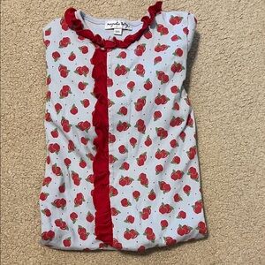 Magnolia Red Apple Print Footie